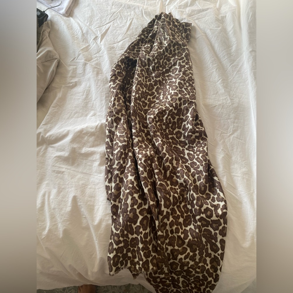 JCrew Silky Leopard Print Scarf